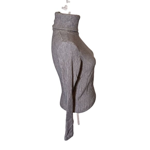 Club Monaco Meredy Ribbed Heather Gray Turtleneck Top Size XS Soft Cozy Sweater - Picture 5 of 11